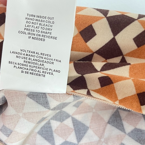 coco + jaimeson • Retro Geo Print Spaghetti Strap Wide Leg Jumpsuit • Fall Tones - Picture 15 of 15